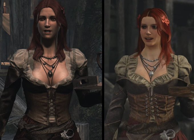 Imagen comparativa viral de Anne Bonny usada en el debate sobre la polémica del remake de Black Flag