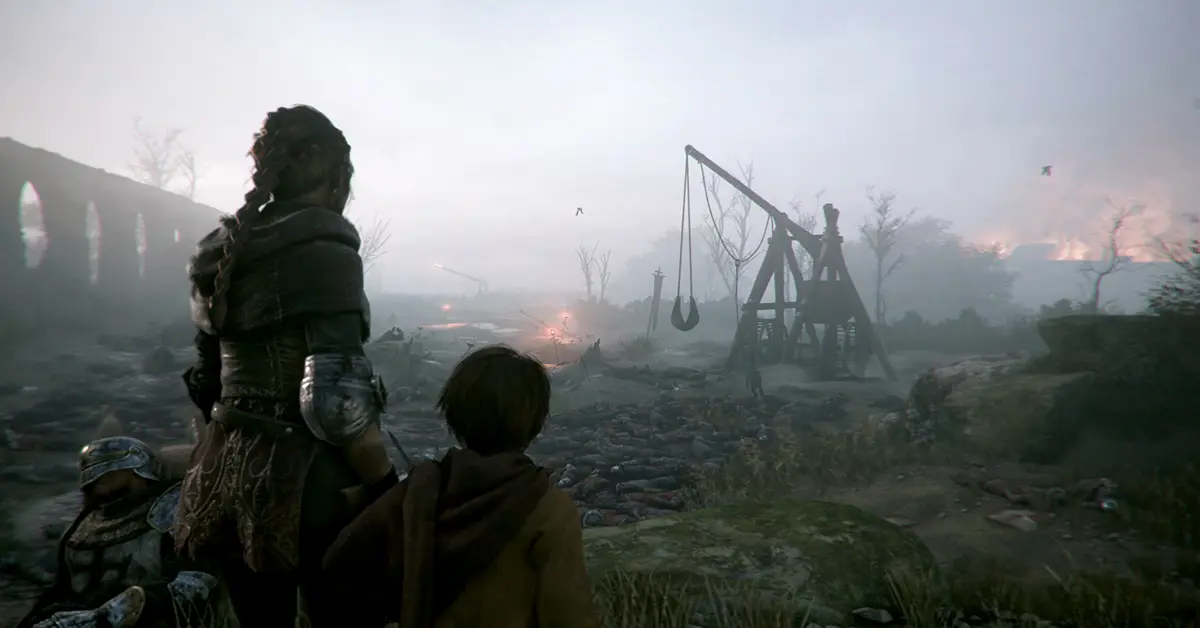Amicia y Hugo frente a las ratas en A Plague Tale Innocence