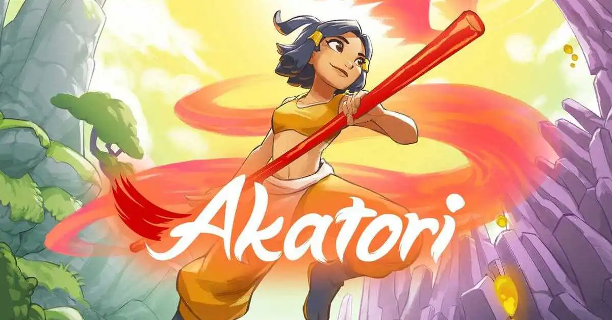 Mako navega por las dimensiones paralelas en Akatori, utilizando su bastón tanto para desplazarse como para combatir.