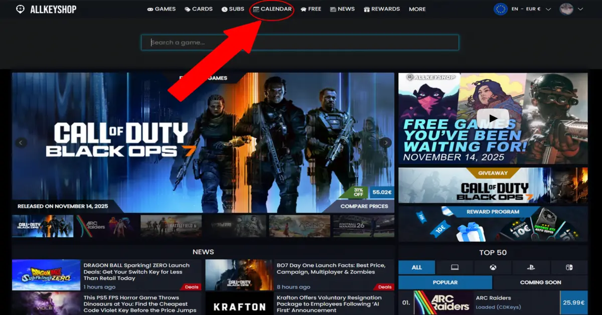 Calendario de lanzamientos de videojuegos