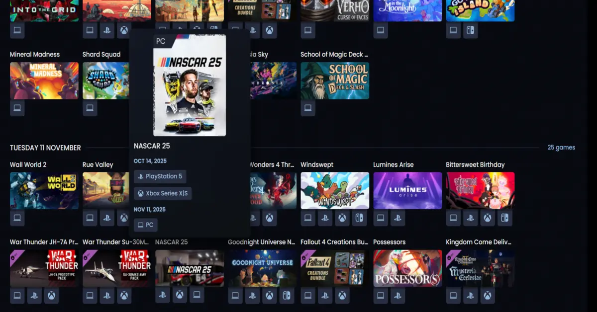 Calendario de lanzamientos de videojuegos