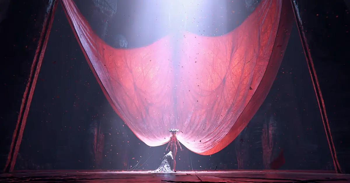 Lilith emergiendo de un charco de sangre en una escena cinemática