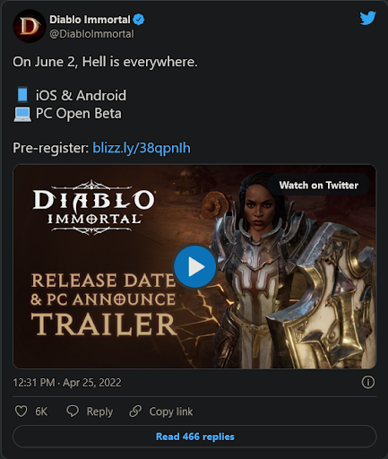 inscribirse en Diablo Immortal