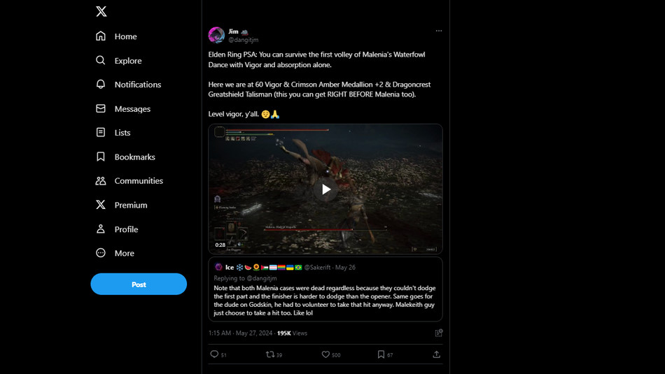 tweet de @dangitjm sobre la importancia del Vigor