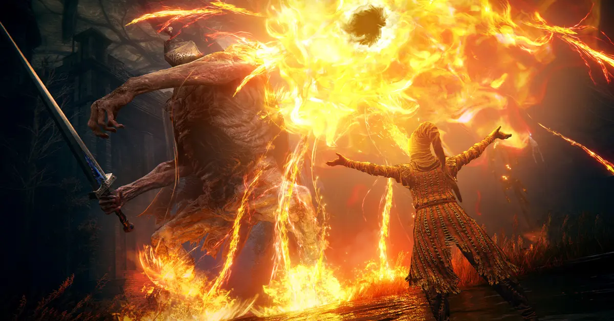 Un jugador luchando contra un jefe en el DLC Elden Ring Shadow of the Erdtree