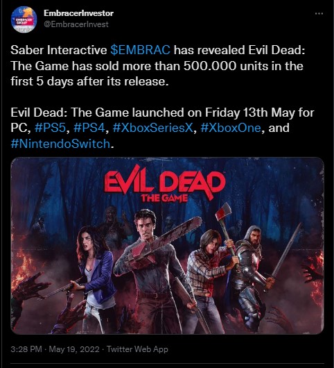 Em apenas cinco dias, Evil Dead: The Game vendeu mais de 500 mil cópias