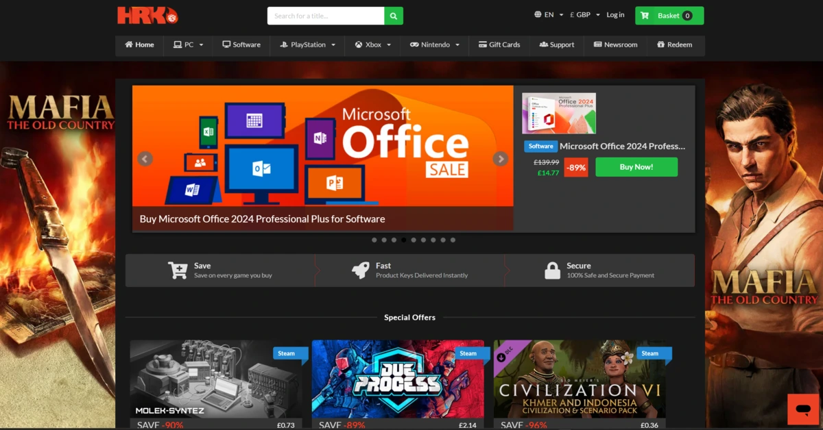 Diferentes sitios como CDKeys.com