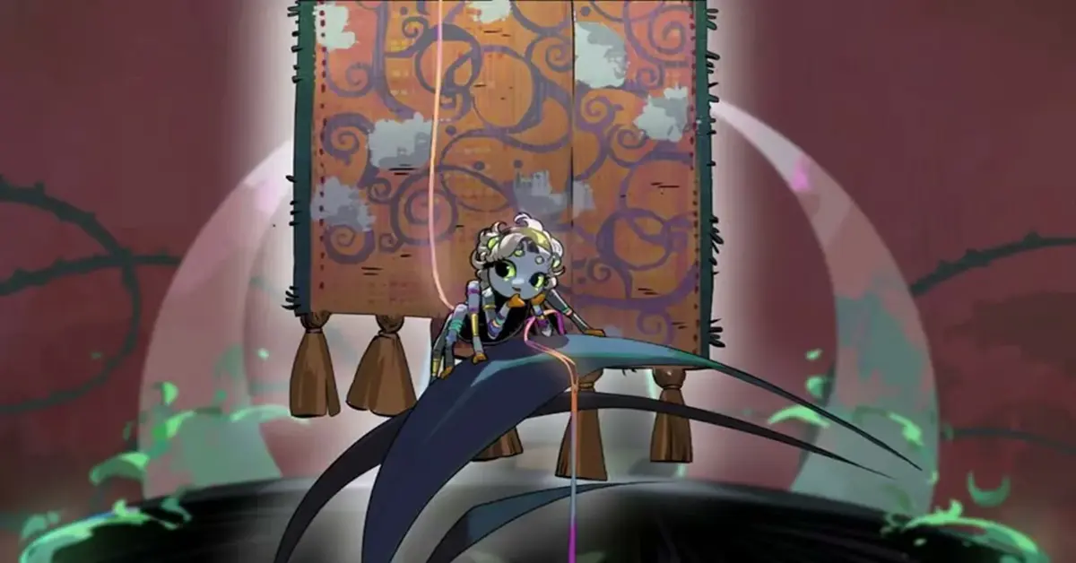 Una captura de pantalla del nuevo arte de personaje para Aracne en Hades II.
