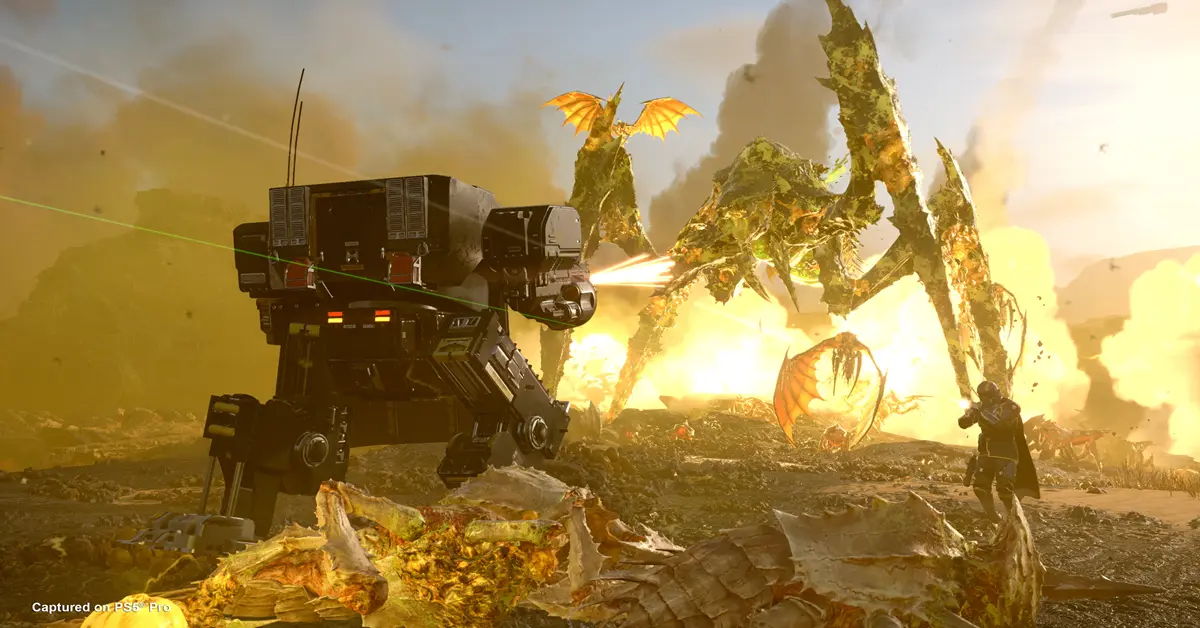 Dos jugadores utilizando los nuevos trajes Exo para defender un punto de extracción.