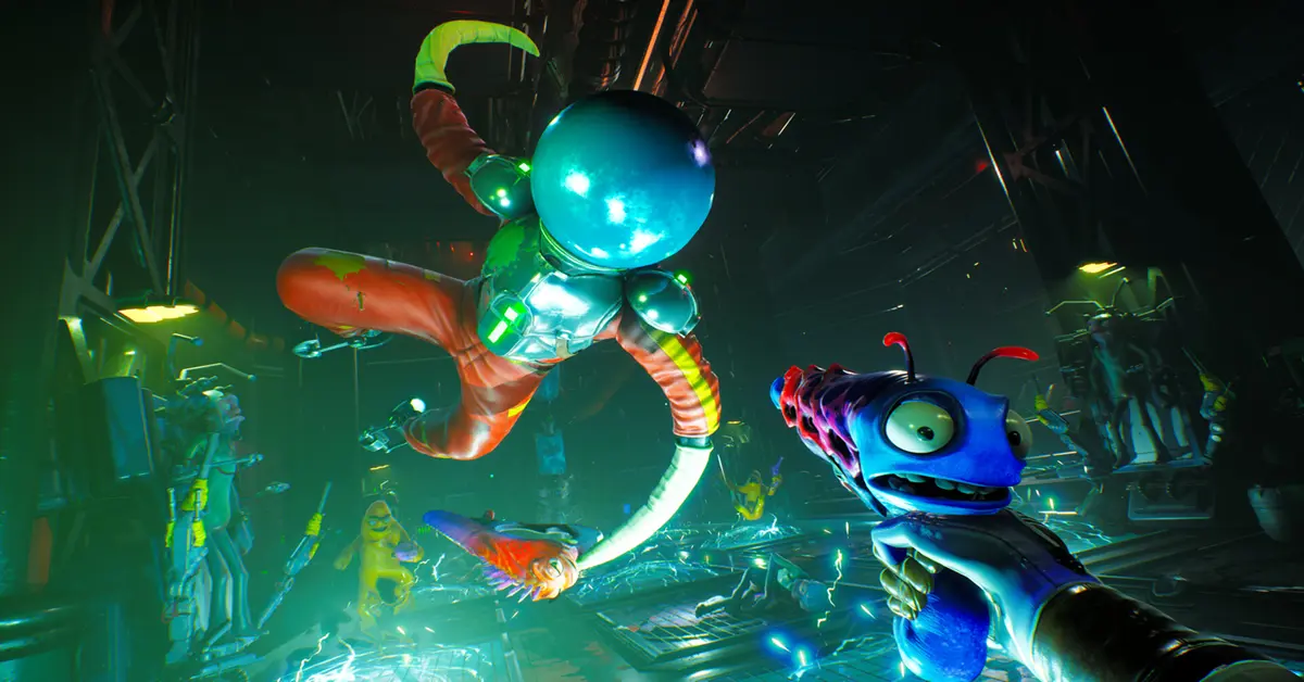 Encuentro de combate en High On Life en un planeta alienígena