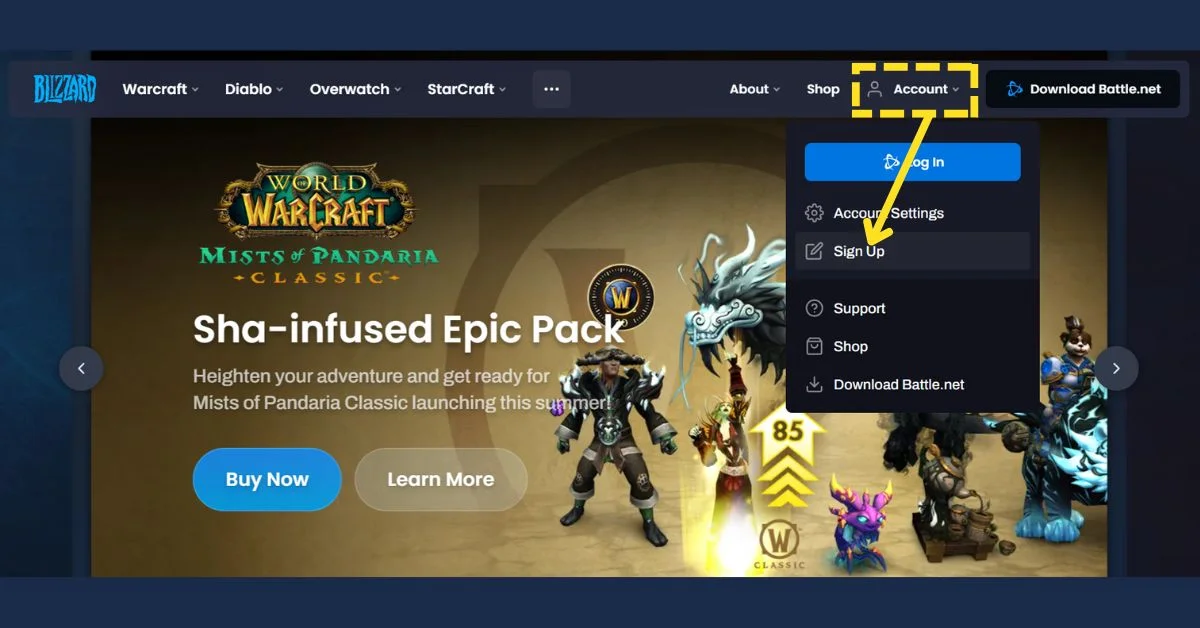 ¿Dónde puedo registrarme para una cuenta de Blizzard?