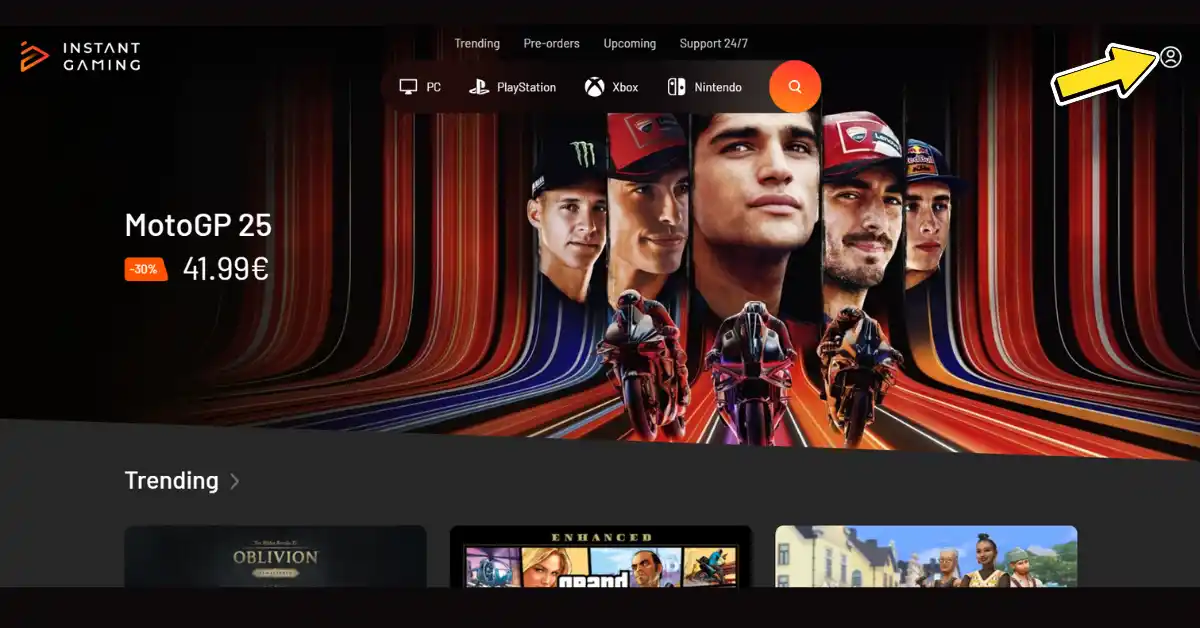 Página de inicio de Instant Gaming