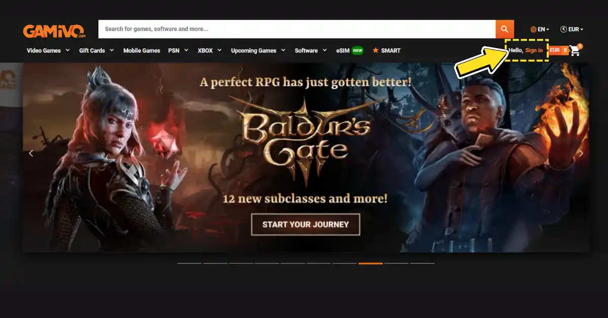 Página de inicio de Gamivo