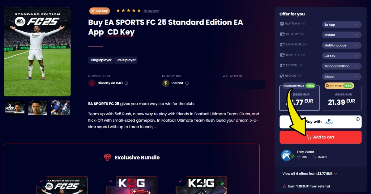 Agregar al carrito en K4G