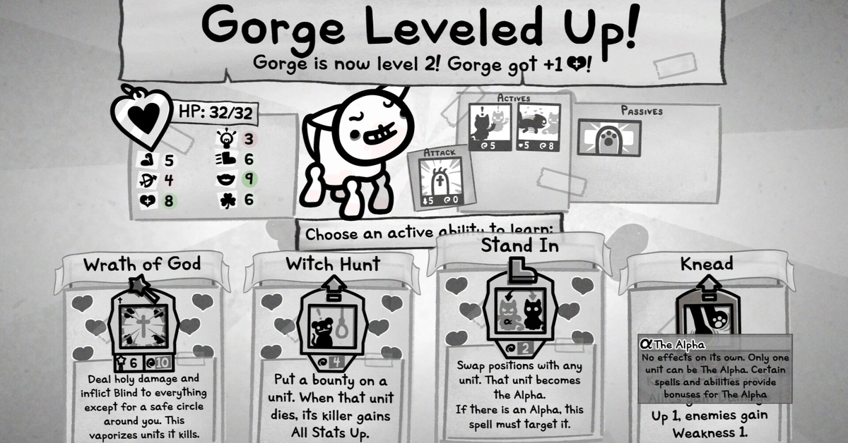 Mewgenics subida de nivel