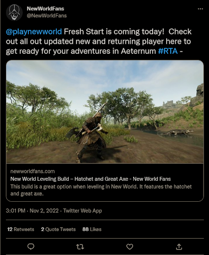 Servidores New World Fresh Start