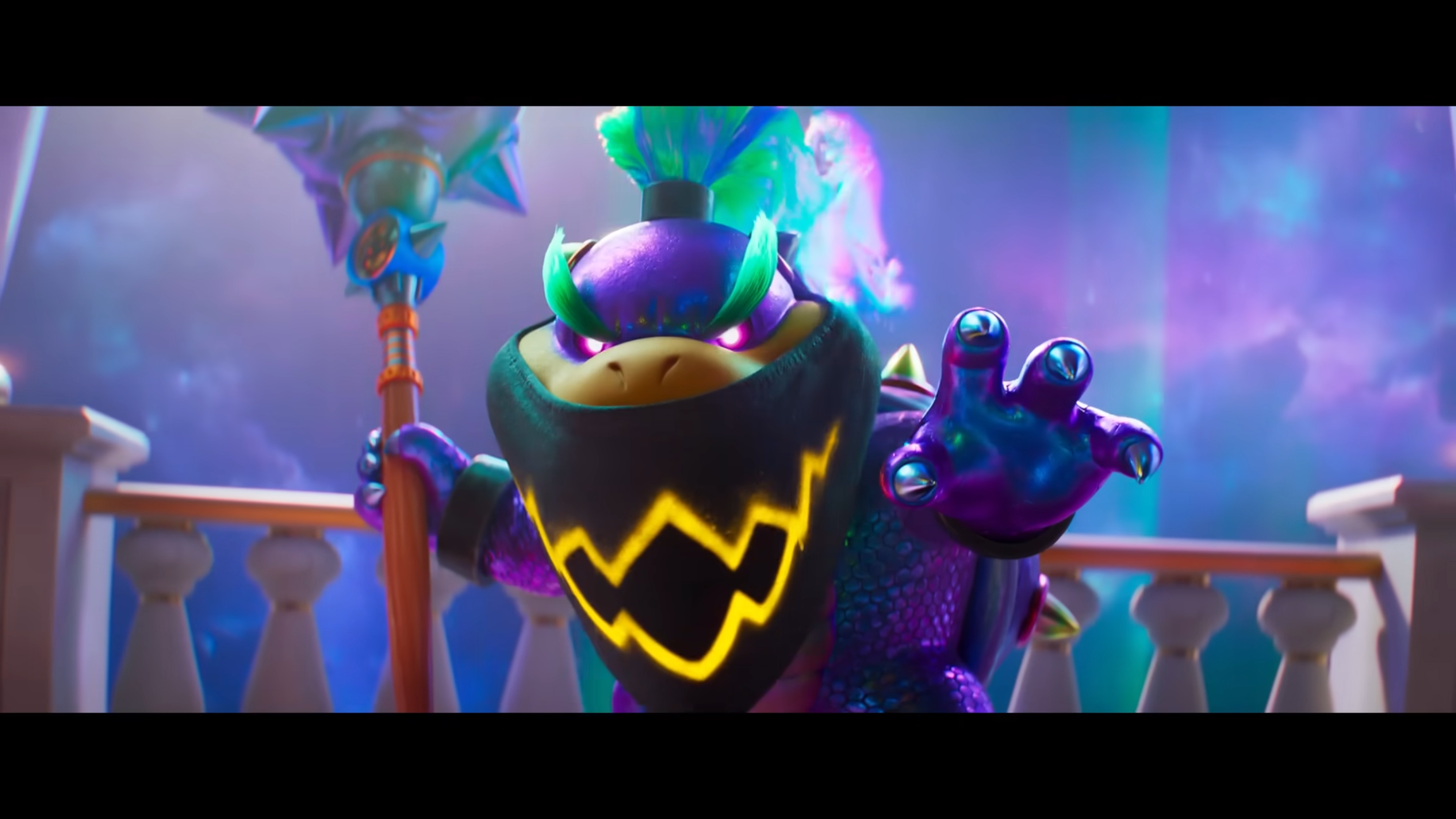 Bowser Junior frente a la cámara con su pincel