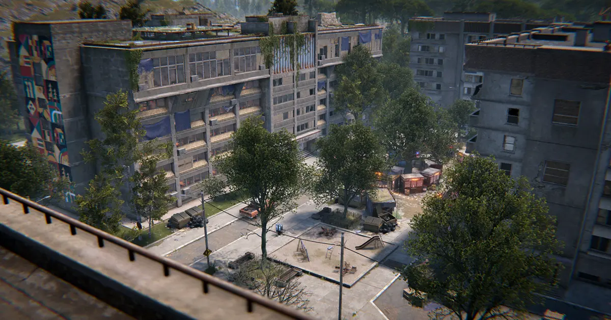 La interfaz del nuevo monumento del Complejo de Apartamentos en la actualización Common Ground de Rust