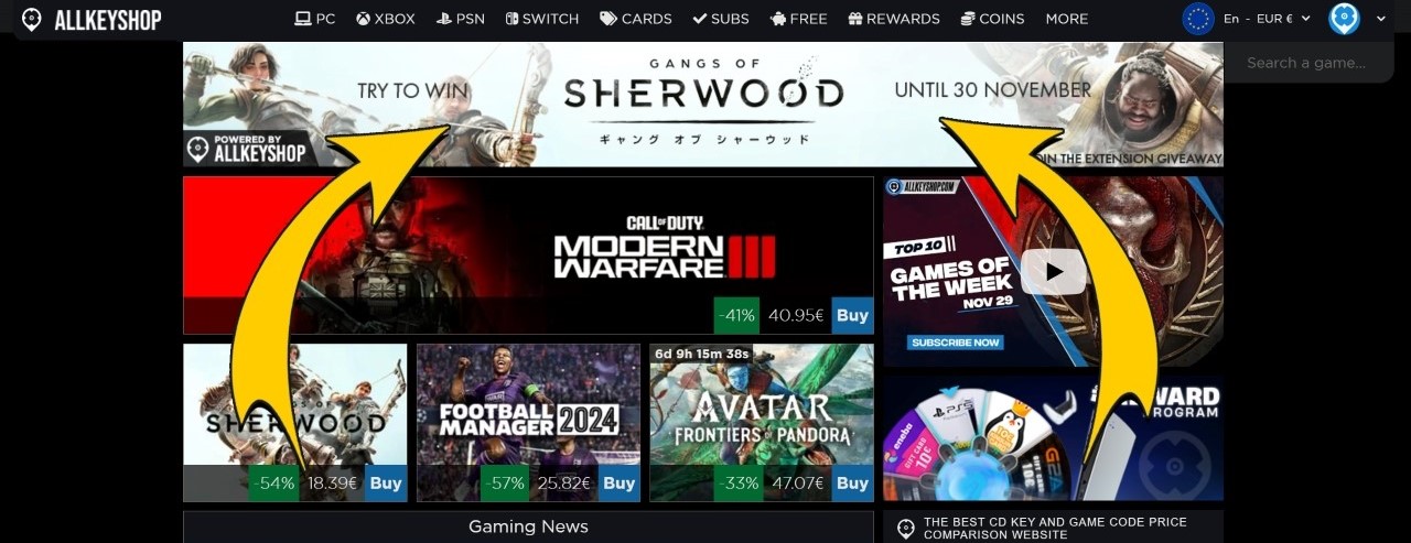 Gana juegos gratis con AllKeyShop