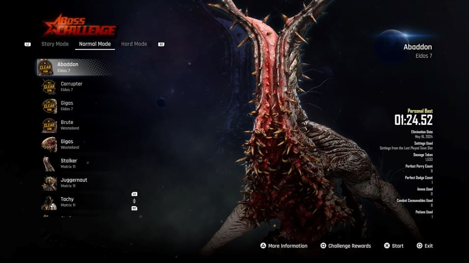 Modo Desafío de Jefe de Stellar Blade