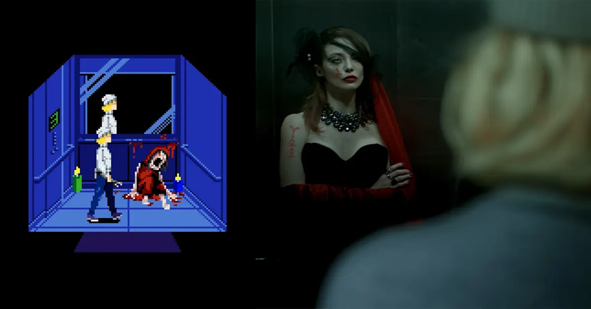 Comparativa lado a lado del sprite en 8 bits de Julia y su versión en acción real