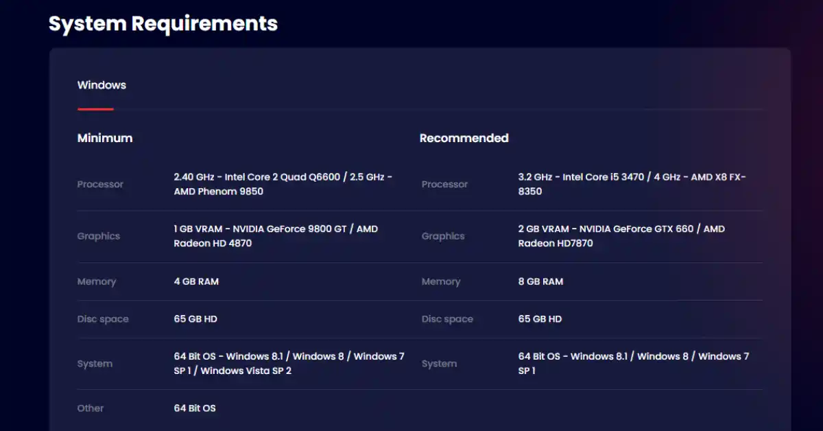 Revisa los requisitos del sistema en la página del vendedor