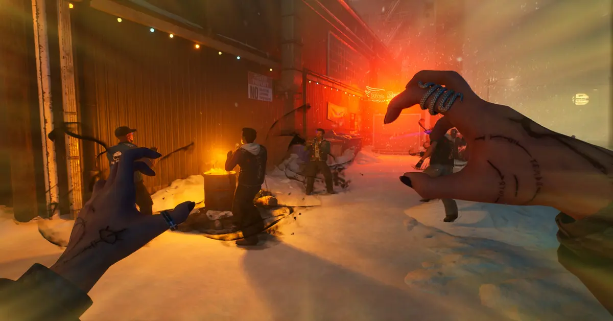 Interfaz de combate callejero en Seattle de Vampire: The Masquerade – Bloodlines 2