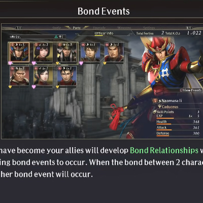 WARRIORS OROCHI 4 Ultimate - Eventos de enlace