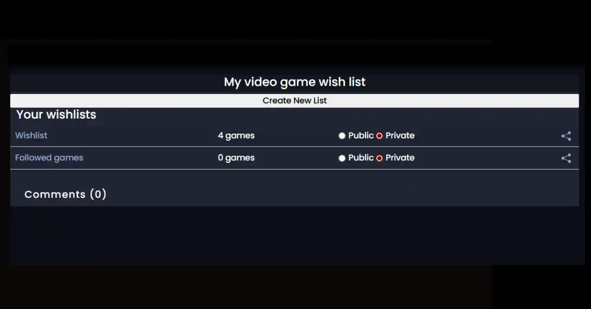 Mi lista de deseos de videojuegos