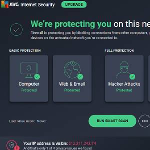 AVG Internet Security 2022 - Panel de control