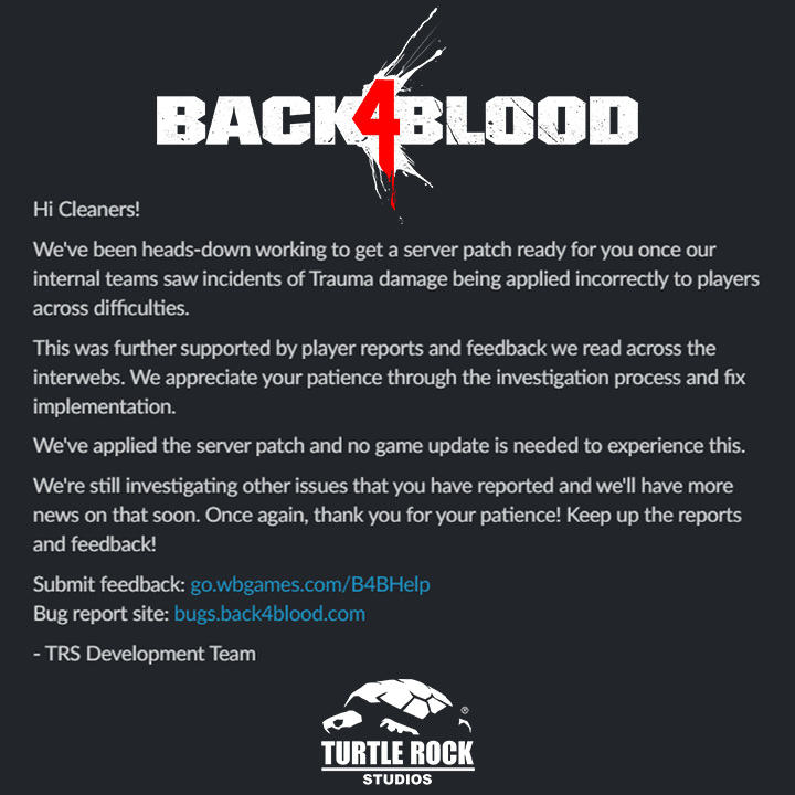 back 4 blood daño por trauma
