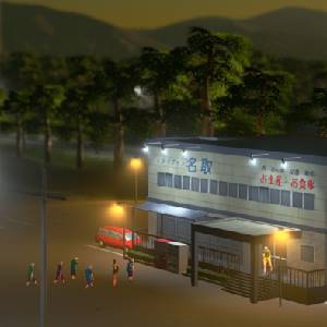 Cities Skylines Content Creator Pack Modern Japan - Estación de Gasolina de Noche