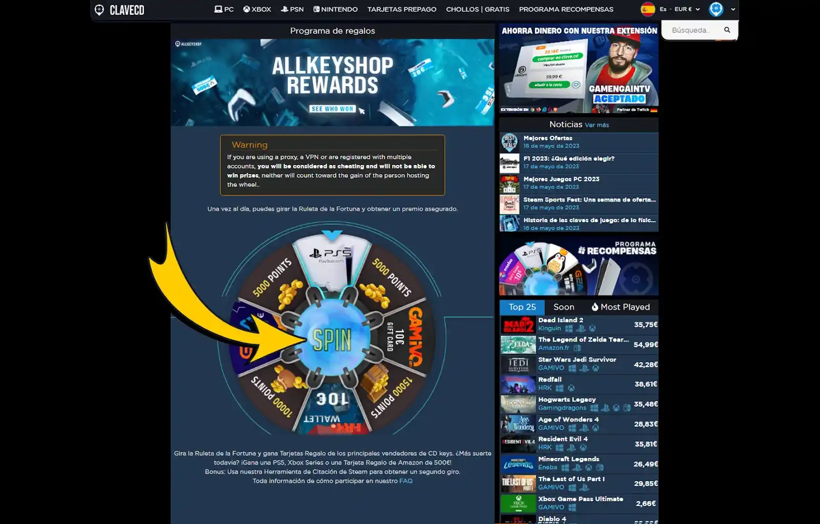 Clavecd Rueda de la Fortuna