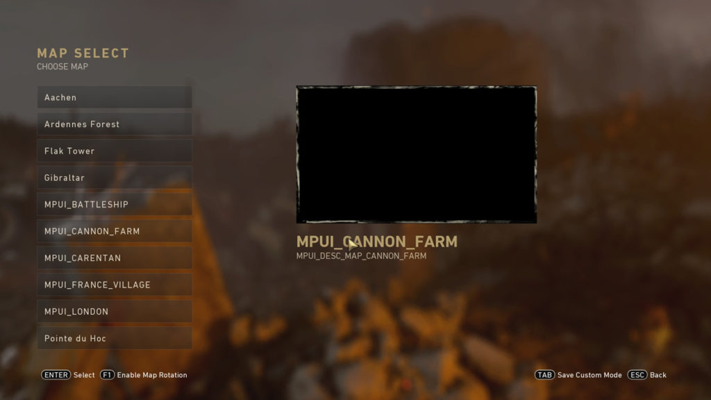 Call of Duty WW2 Alleged Map Select Menu