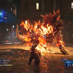 Crisis Core Final Fantasy 7 Reunion- Dragón de fuego que lucha