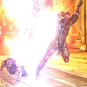 fast-paced third-person shooter combat