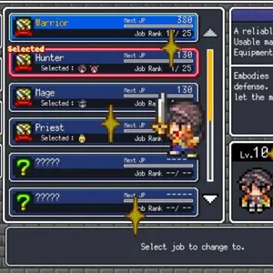 Dragon Spira - Pantalla de Cambio de Trabajo