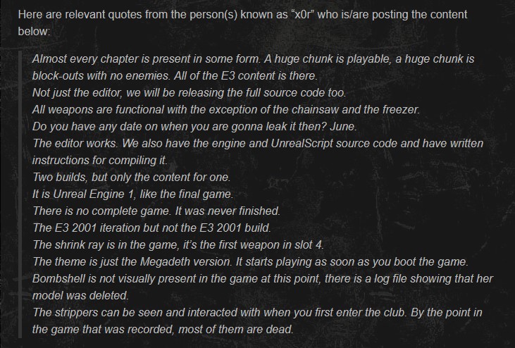 Duke Nukem Forever 4chan filtración