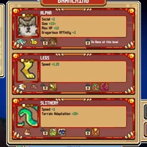Everything is Crab The Animal Evolution Roguelite - Ramificación