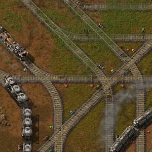 Factorio - Intersección de ferrocarriles