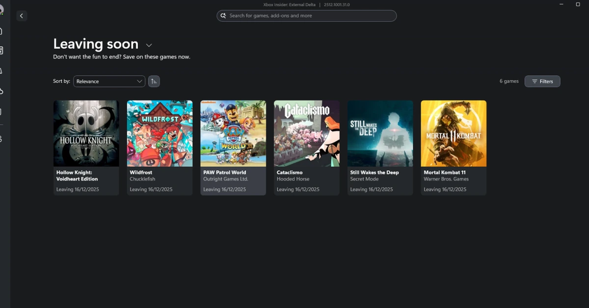 Games Leaving Xbox Game Pass for December 2025
