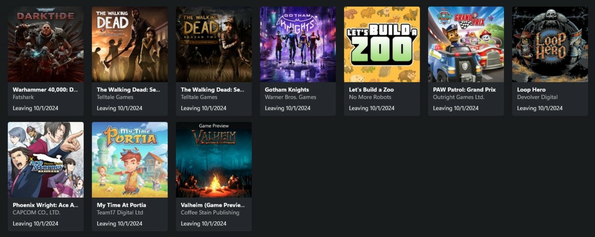 juegos que salen del Xbox Game Pass el 30 de septiembre