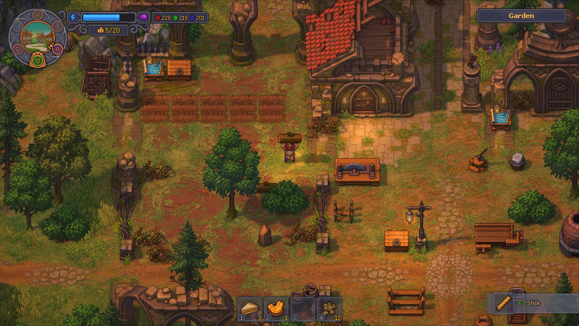 Imagen de muestra de la jugabilidad de Graveyard Keeper 2