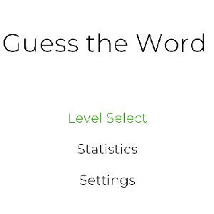 Guess the Word - Menú