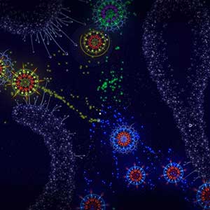 Microcosmum Survival of Cells - 10 células y 3 bacterias
