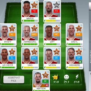 New Star Manager - Alineación inicial