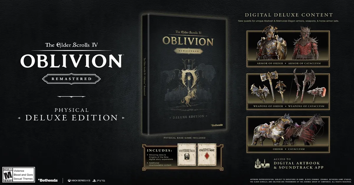 Tamaño de la edición física de Oblivion Remastered
