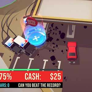 Coche destrozado por la policía