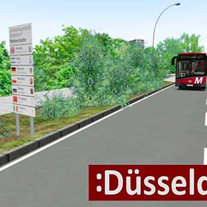 en medio de la ciudad