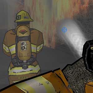 Dentro del edificio en llamas